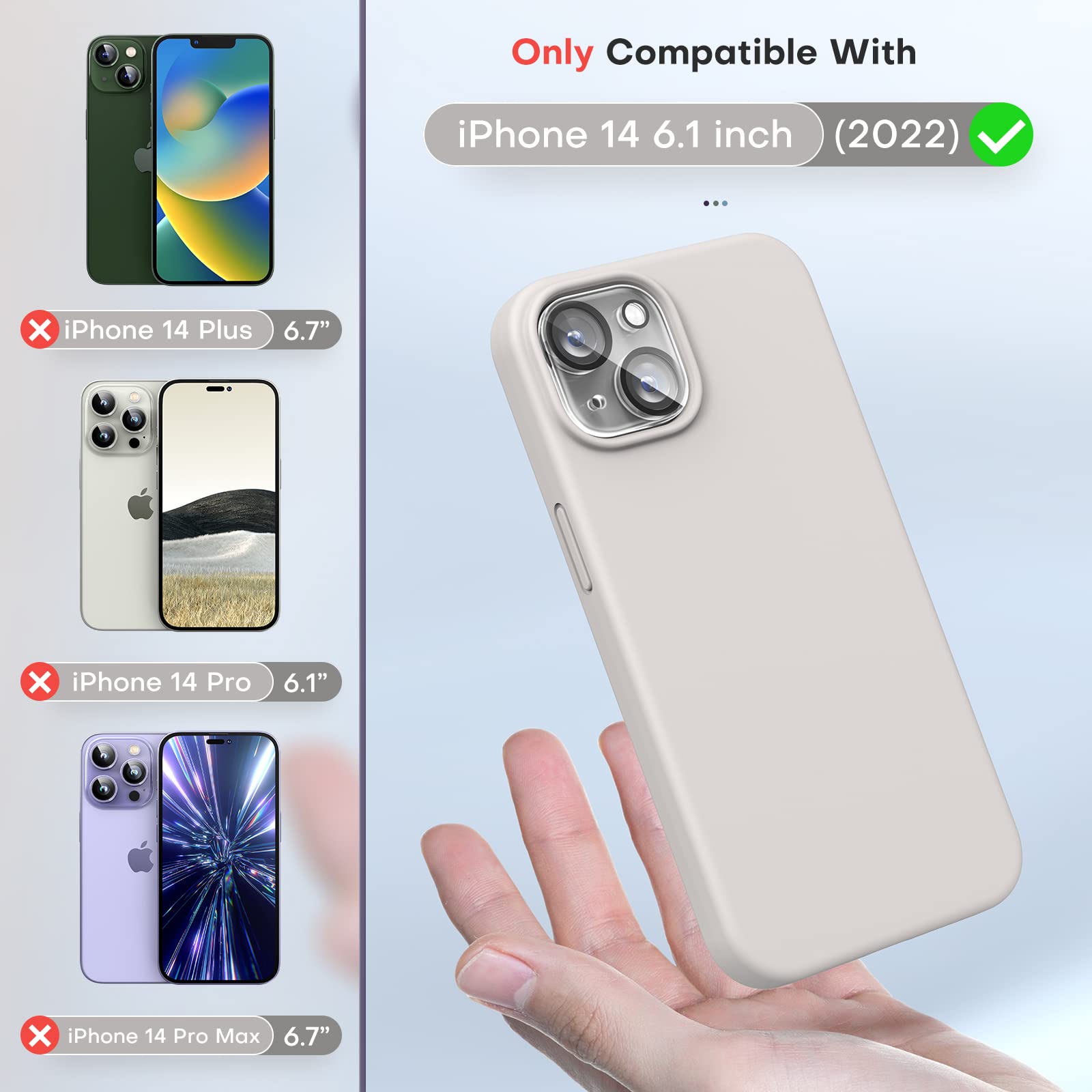 TOCOL Silicone for iPhone 14 Case 6.1-Inch - Image 2
