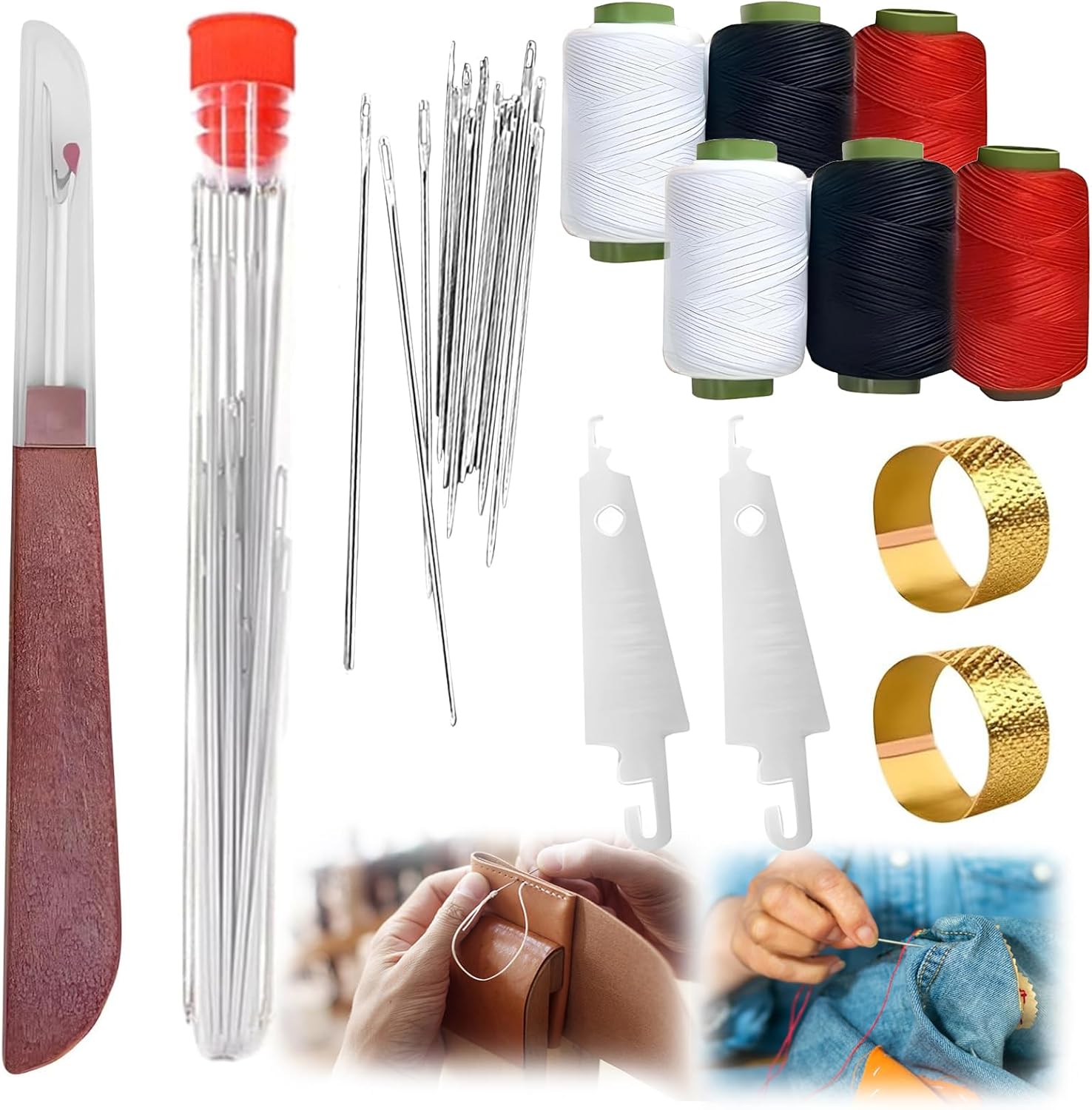Big Eye Steel Sewing Needles Kit, 37PCS Stainless Steel Sewing Needles, Stainless Steel Hand Sewing Needles, Stainless SteelNeedles for Hand Sewing Kit, for Handcraft Lovers