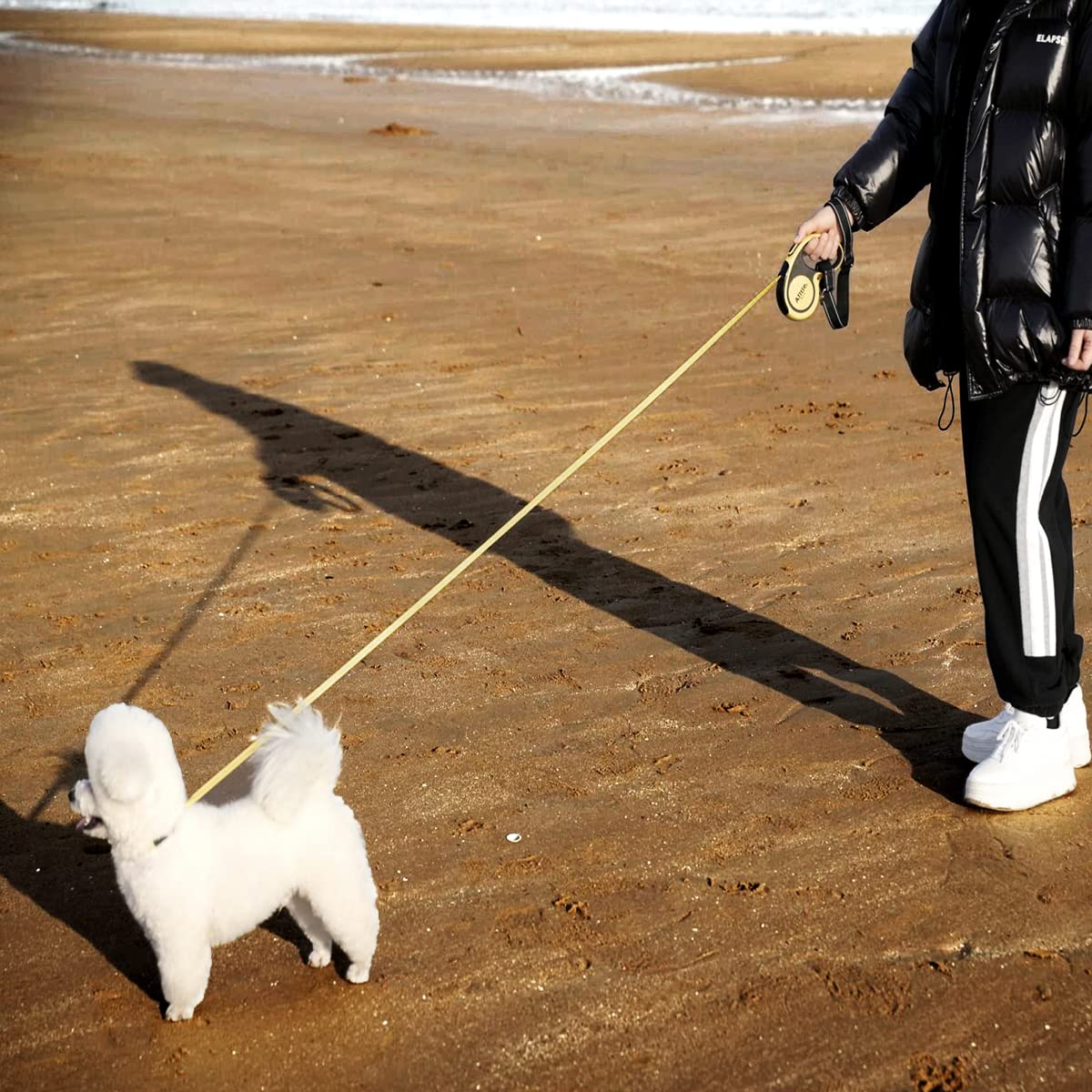 Verstellbare Kurzleine Für Hund & Kinderwagen – Mit Reflektor, Schwarz