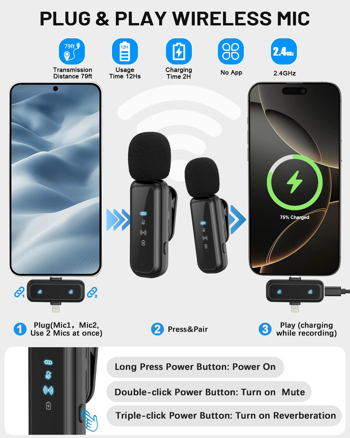 Yeaki Vlogging Kit für iPhone/Android, 180,3 cm Selfie-Stick-Stativ für iPhone mit Licht, kabelloser Fernbedienung und Mikrofon, verstellbares Telefonstativ für TikTok/YouTube Starter Content Creator