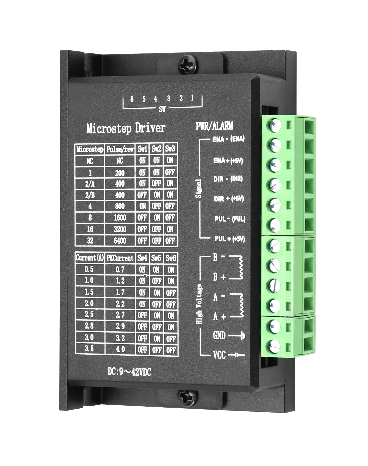 QWORK® Lot de 4 pilotes de moteur pas à pas TB6600, 4.0 A 9 V-42 V, pour moteur pas à pas 42/57/86 de type 2 phases 4 phases, pour imprimante 3D/CNC