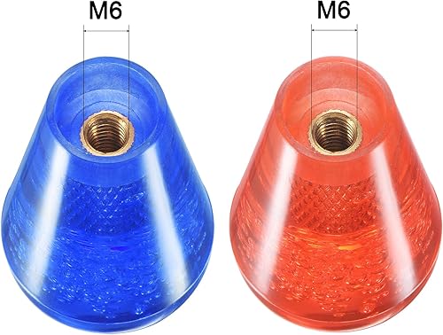 Vista 3 de uxcell Ellipse - Palanca de mando ovalada color rojo y azul