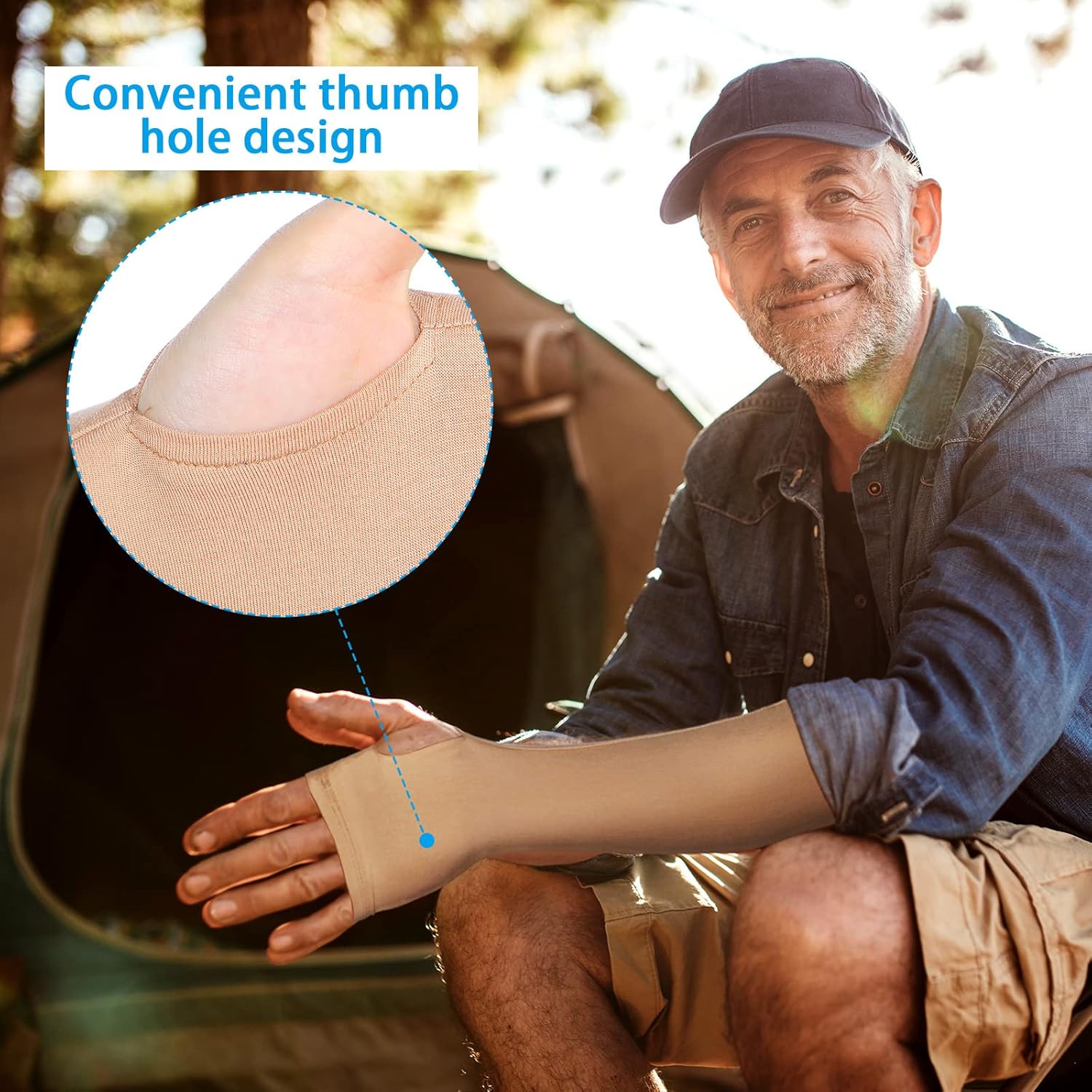 Coume 2 Pairs Elderly Skin Protection Sleeves Arm Protector for Thin Skin Bruising for Men Women(Elegant Style,Large) - Image 4