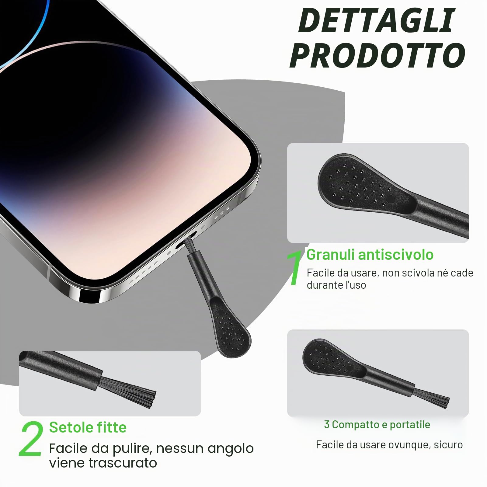 Set 30 Tappi Antipolvere In Silicone Per USB-C (10 Neri, 10 Bianchi, 10 Trasparenti) Con Scatola Per TF E 10 Spazzole Per Pulizia Altoparlanti