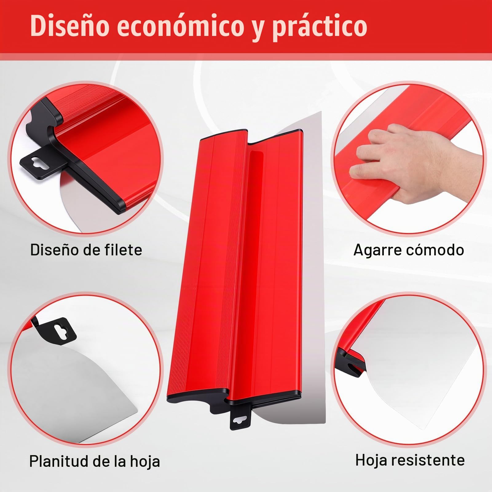Juego de Espatulas Pladur Profesionales para Alisado, Espatula 60/40/25cm | Masilla de Acero con Barra Telescópica 2m, Rodillo Antigoteo y Esponjas de Lijado, Completo para Techos y Paredes