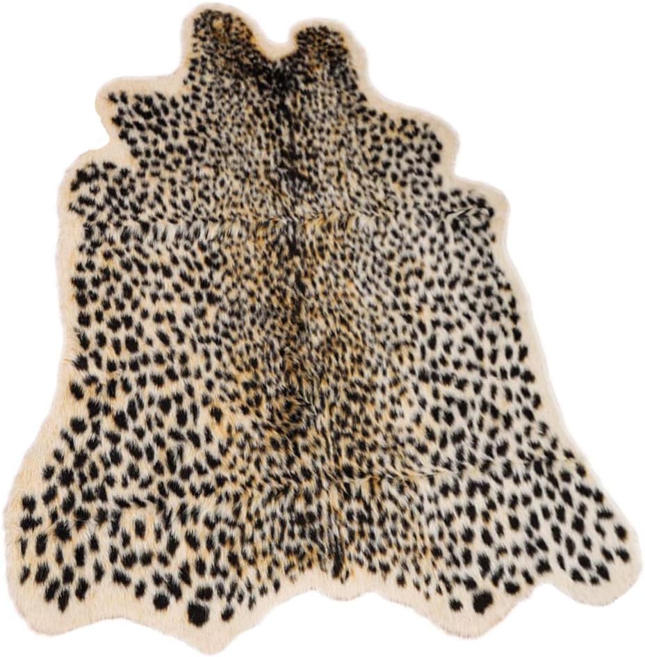 Seek4comfortable (Leopard Print 2 - 39.4 X 37.4in) - Leopard Print Rug, 100cm x 90cm Faux Cowhide Skin Rug Animal Printed Area Rug Carpet for Home Office, Livingroom, Bedroom
