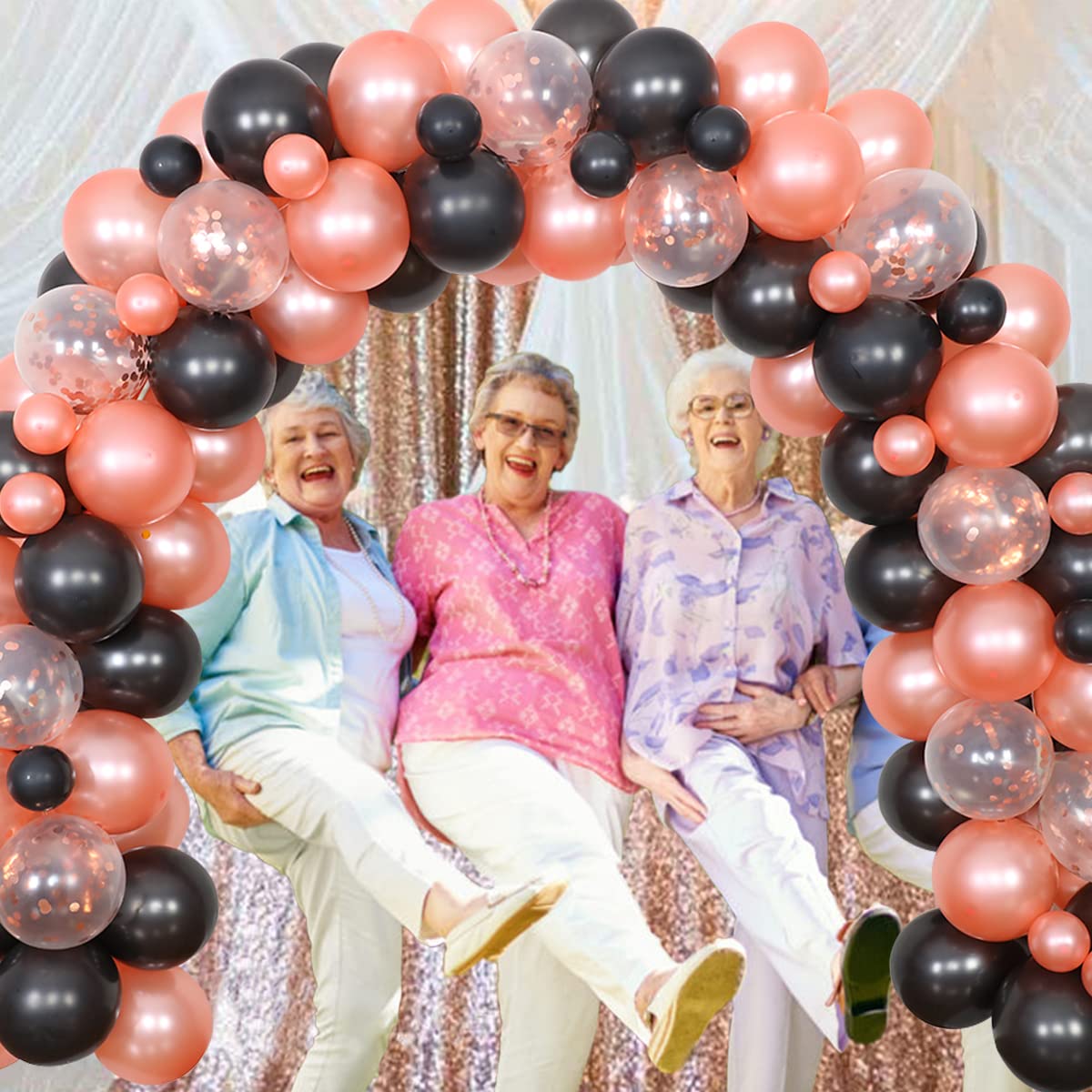 Decorazioni per la pensione in oro nero e rosa banner Endlich
