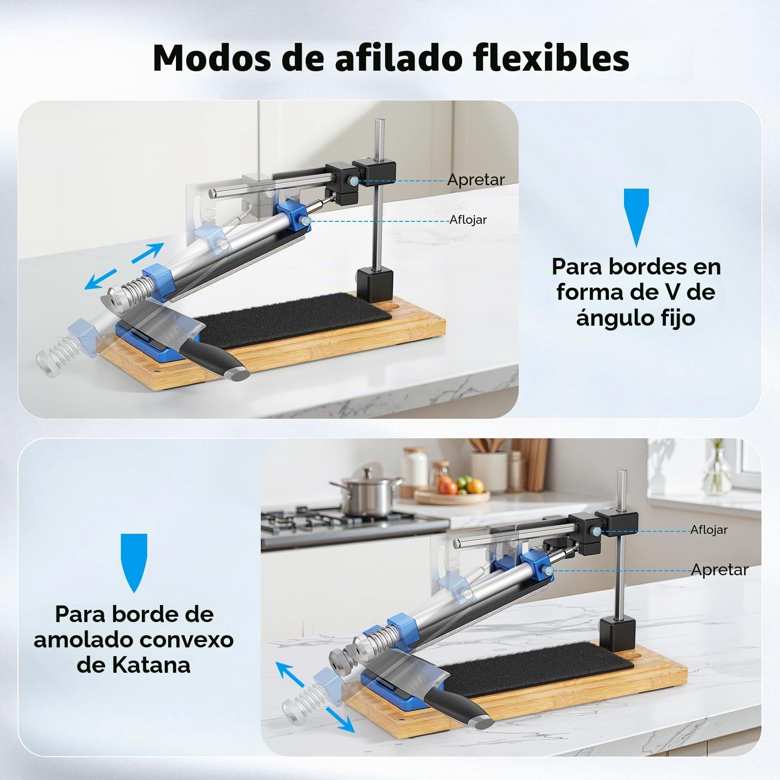 Afilador de cuchillos manual con guía de ángulo | Jradse Afilador de cuchillos manual con guía de esquina