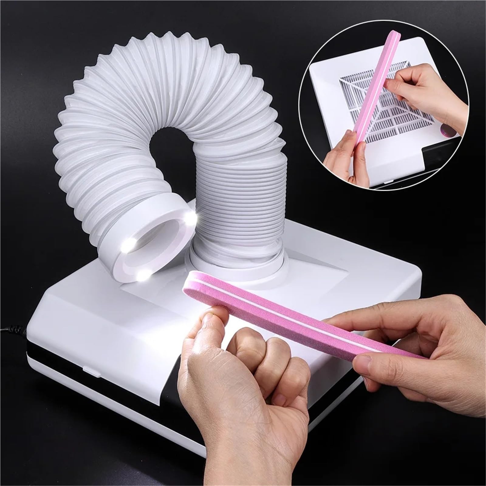 Odkurzacz do paznokci, Odkurzacz do paznokci 60 W, odkurzacz do paznokci, do manicure, pedicure, salon stylizacji paznokci, odkurzacz do usuwania pyłu, mocny wentylator
