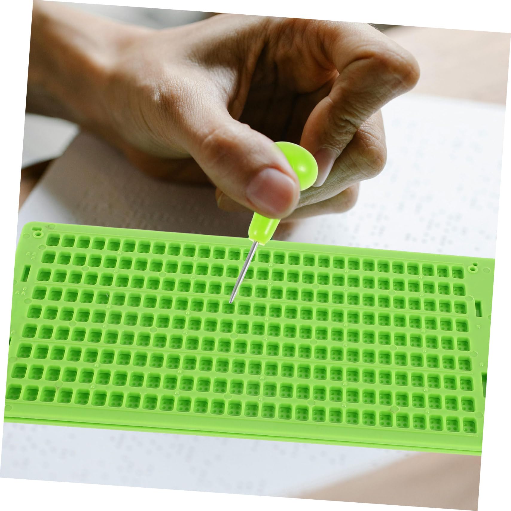 3 Set Di Penna Per Tavoletta Con Tastiera Per Scrittura Cieca Stilo Per Scrittura Cieca Piastra Per Scrittura Cieca Accessori Per Scrittori Ausili In Pp Verde
