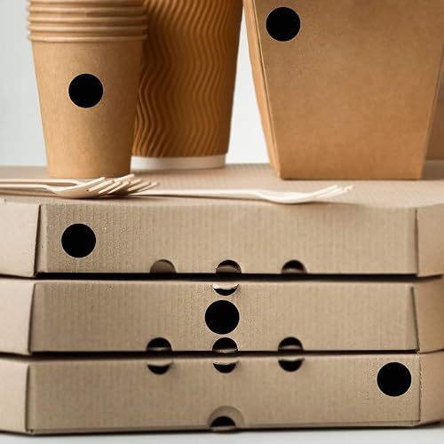 Miniatura 8 de Calcomanías redondas negras de 34 pulgadas con código de color, impermeable, rollo extraíble de 1000 unidades