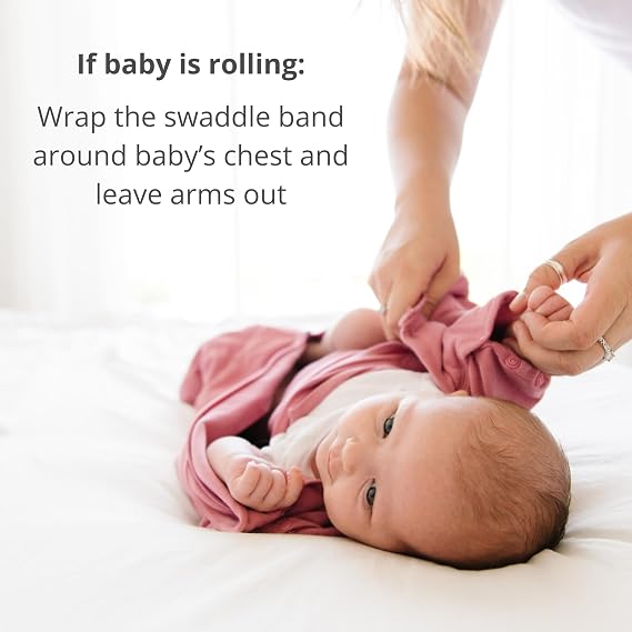 DREAMLAND BABY Bamboo Viscose Swaddle Sleep Sack (0-6 Months). Ultra Soft Swaddle Blanket w/Built in Band. 95% Viscose, 5% Spandex (Mauve)