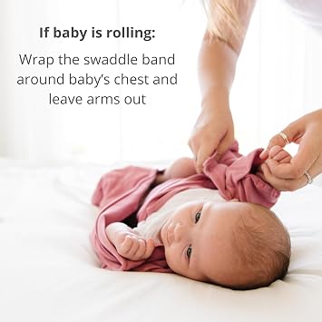 DREAMLAND BABY Bamboo Viscose Swaddle Sleep Sack (0-6 Months). Ultra Soft Swaddle Blanket w/Built in Band. 95% Viscose, 5% Spandex (Mauve)
