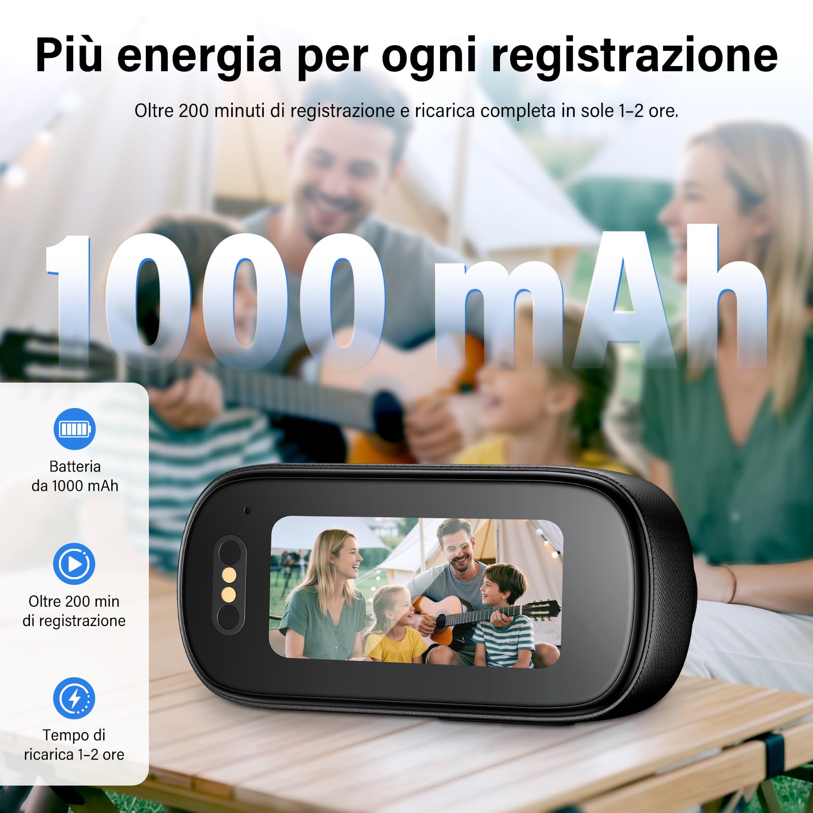 4K Mini Action Cam 20 MP Body Cam - Scheda 64GB | Mini Camera con Stabilizzazione EIS a 6 Assi, HDR, Grandangolo 145°, WiFi APP, Telecamera Magnetica per Moto, Casco, Vlog