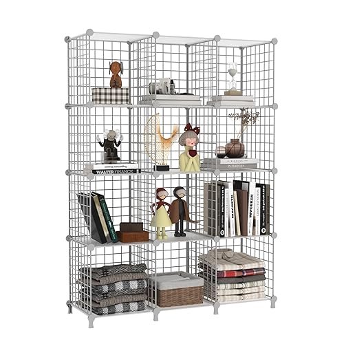 AWTATOS 12 Cube Storage Wire Closet Organizers DIY Stackable Storage