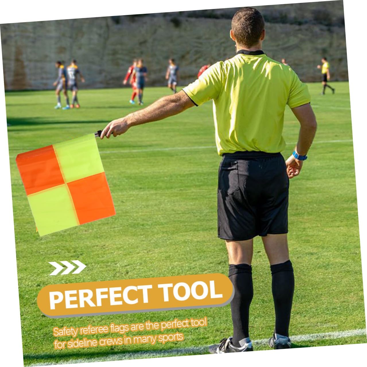 2pcs Soccer Referee Flags Hand Signal Flags Football Game Competition Judge for Training and Field Use