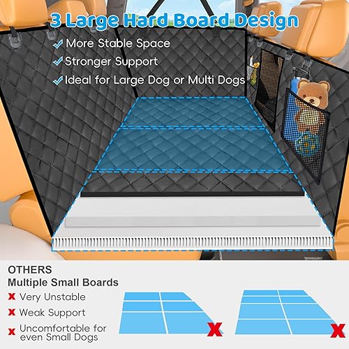 Miniatura 4 de URPOWER Extensor de asiento trasero para perros, funda de asiento de automóvil para perro, parte inferior dura con capacidad para 400 libras, hamaca