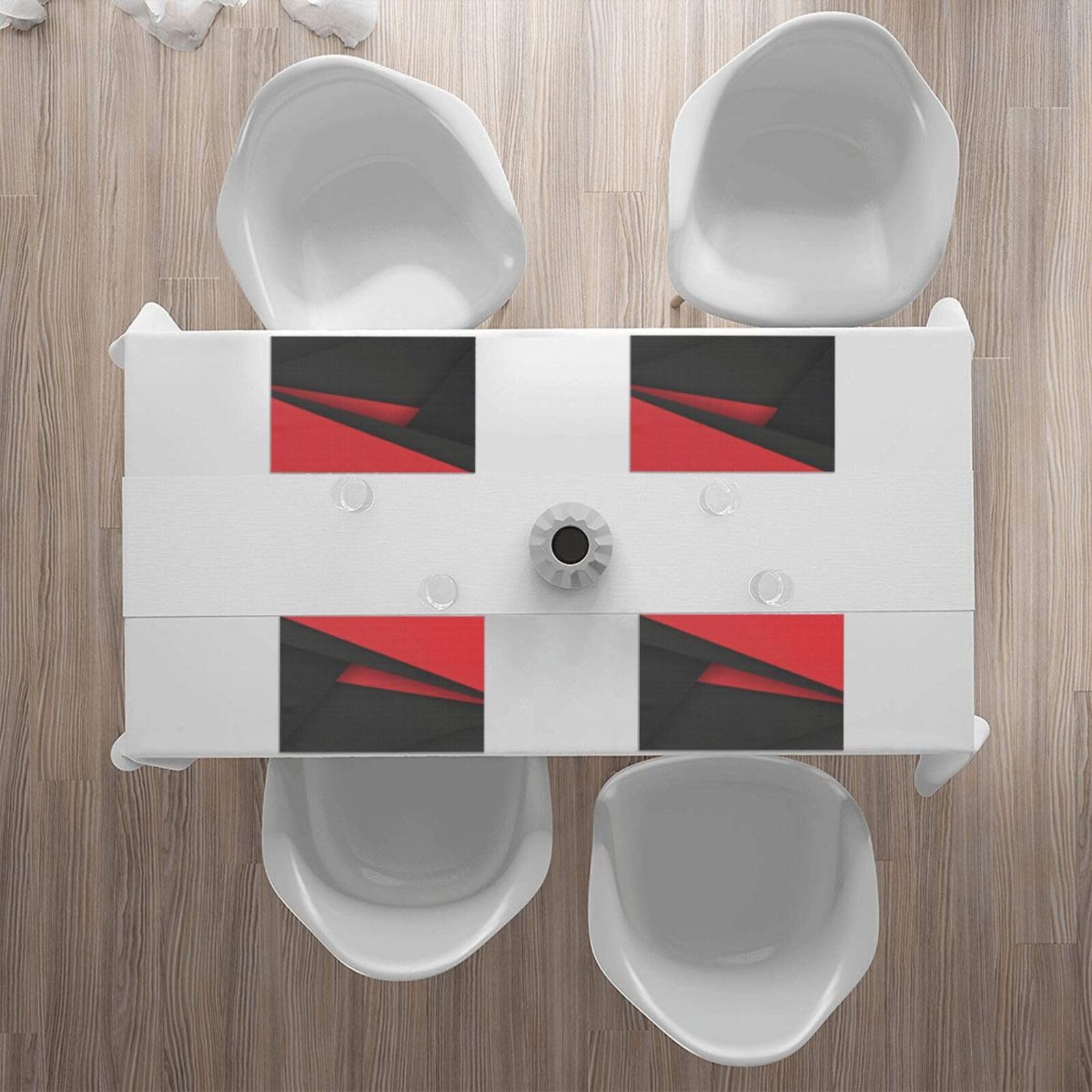 Lot De 4 Sets De Table élégants Noirs Et Rouges - Sets De Table