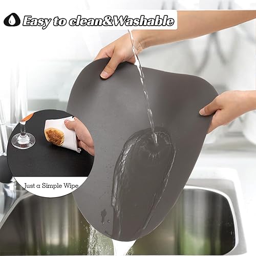 Miniatura 3 de Juego de 4 manteles individuales ovalados redondos lavables de doble cara para mesa de cocina, resistentes al calor, manteles individuales redondos,