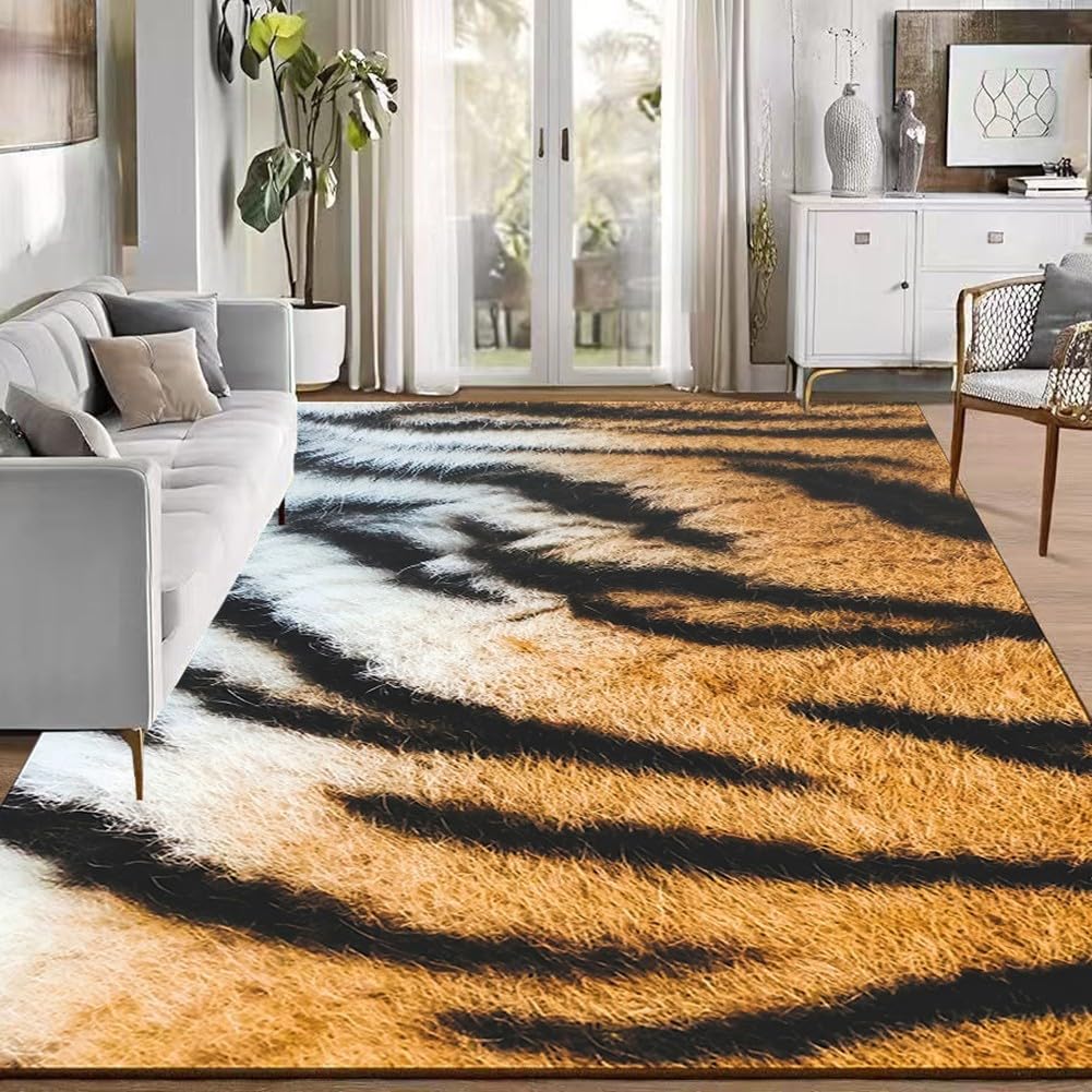 Alfombra de tigre para decoración de salón moderno y suelo de oficina