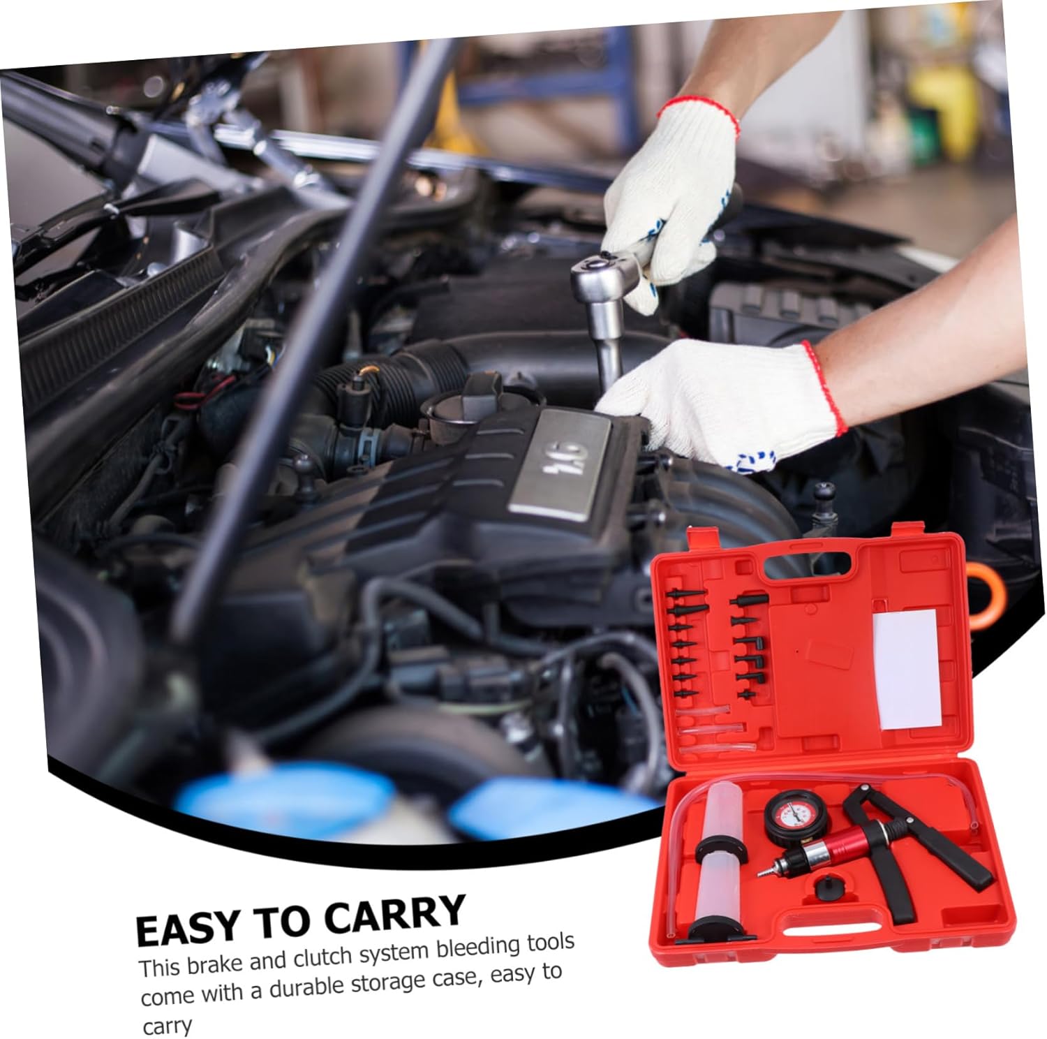 Alipis Car Brake Bleeder Kit Vacuum Pump Professional Fluid Bleeding Set for Automotive Use Handheld Brake Fluid Replacement Tool for Easy Maintenance