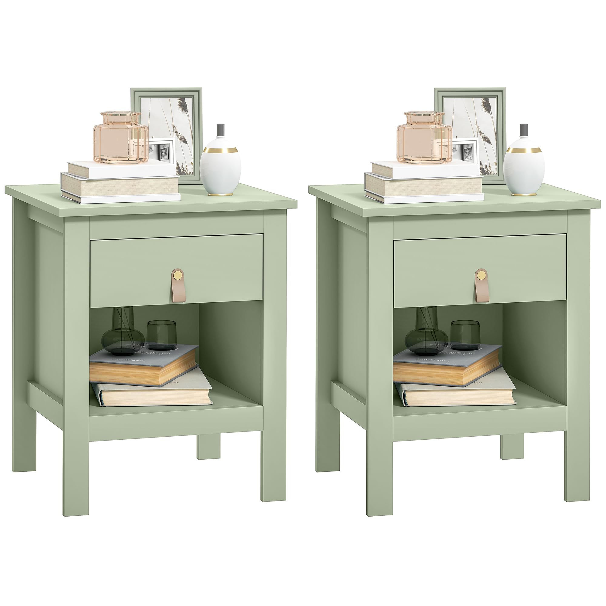 Table de nuit vert moderne lot de 2 pour illuminer votre chambre à coucher