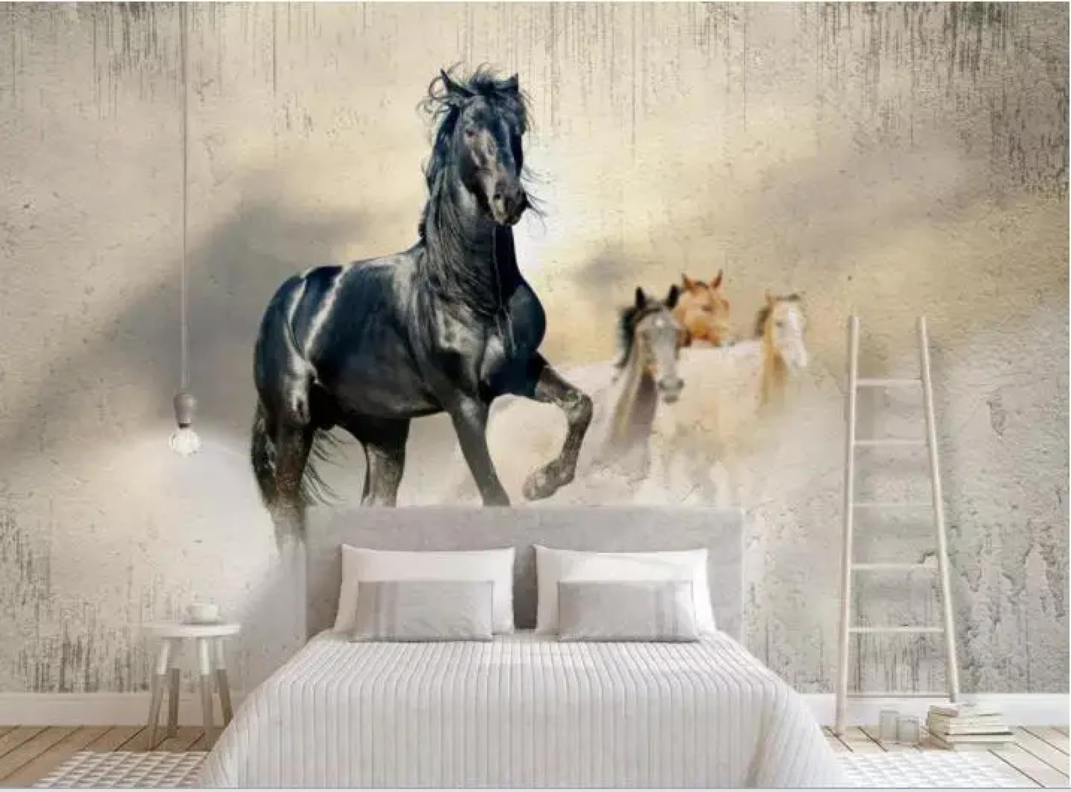 Papier peint chevaux 3D abstrait pour créer un mur d'accent dans la chambre