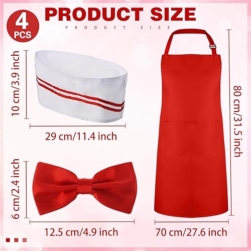 Miniatura 2 de SATINIOR 4 piezas de disfraz de camarero para adultos, hot dog Soda Jerk Movie Night Waiter Cosplay disfraz de carnavales de los años 50, fiesta de