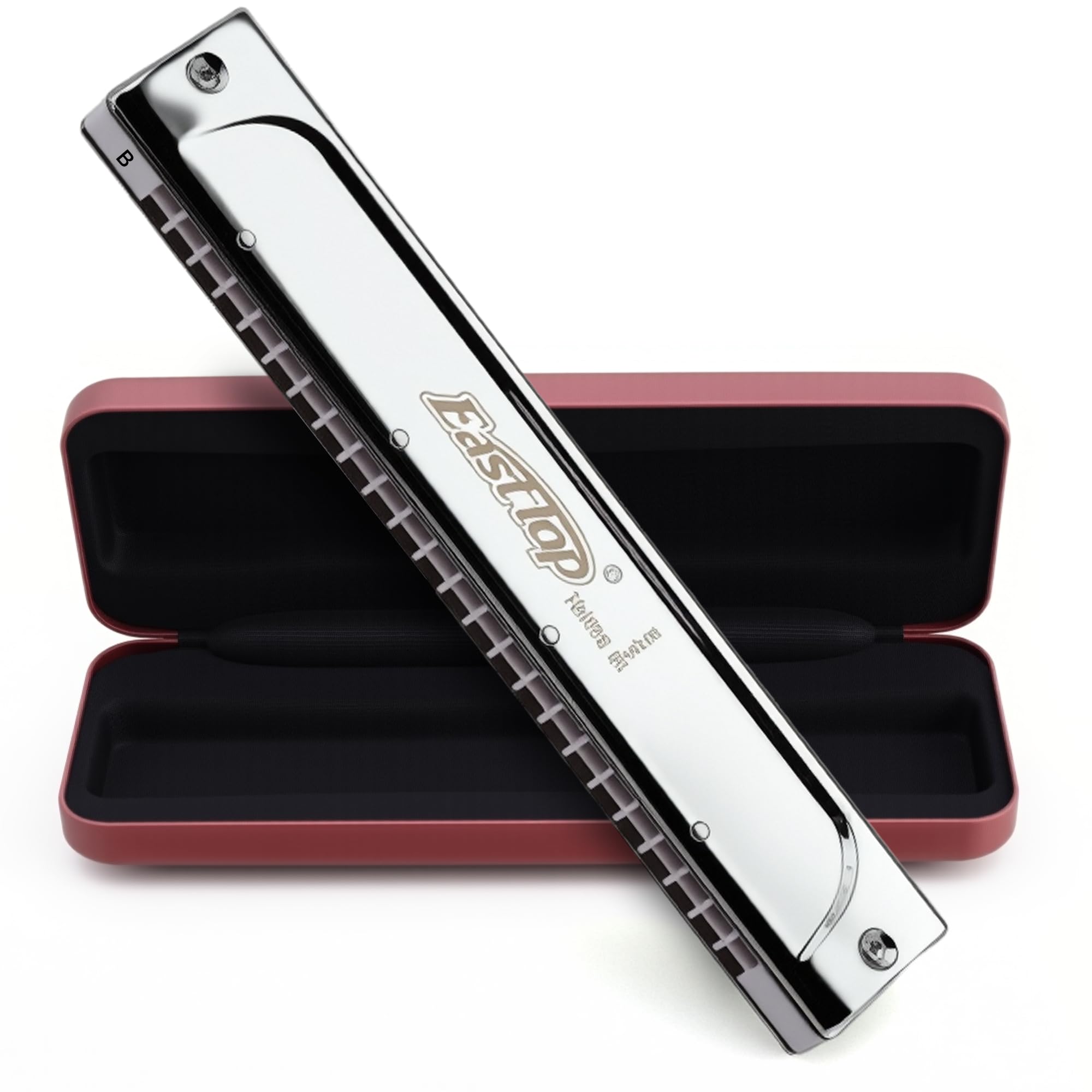 East top Tremolo Harmonica Key of B, 24 Holes Professional Tremolo Mouth Organ T2406S Harmonica For Adults, Professionals and Students