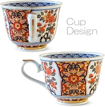 Ranchant Flower Coffee Cup Saucer, Multi, Bowl: 4.7 x 3.5 x 2.6
