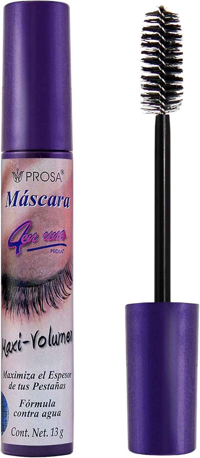 Prosa 4 en uno Máscara para pestañas Maxi Volumen, negro