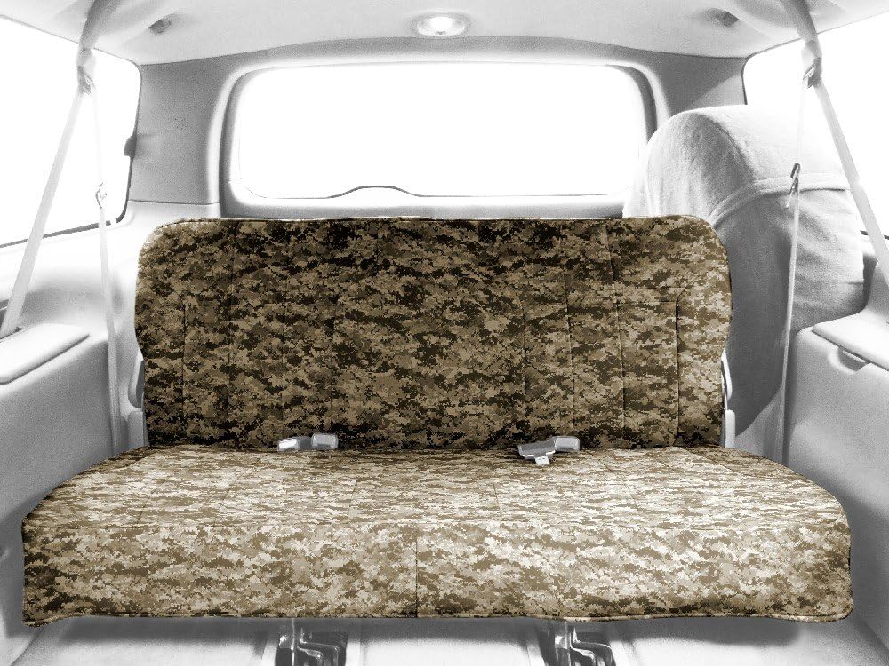 CalTrend Car Seat Cover for 1984 to 1988 Toyota Pickup - Desert, Camouflage - Front Solid Bench Seat Cover - Easy to Install Front Seat Covers with Desert Insert & Trim (1 Set)