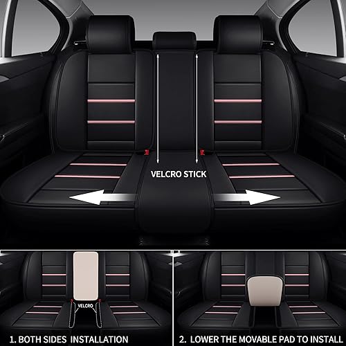 Miniatura 5 de 02 Fundas de asiento de automóvil de imitación para automóvil de 5 pasajeros y SUV, juego de ajuste universal para accesorios interiores de