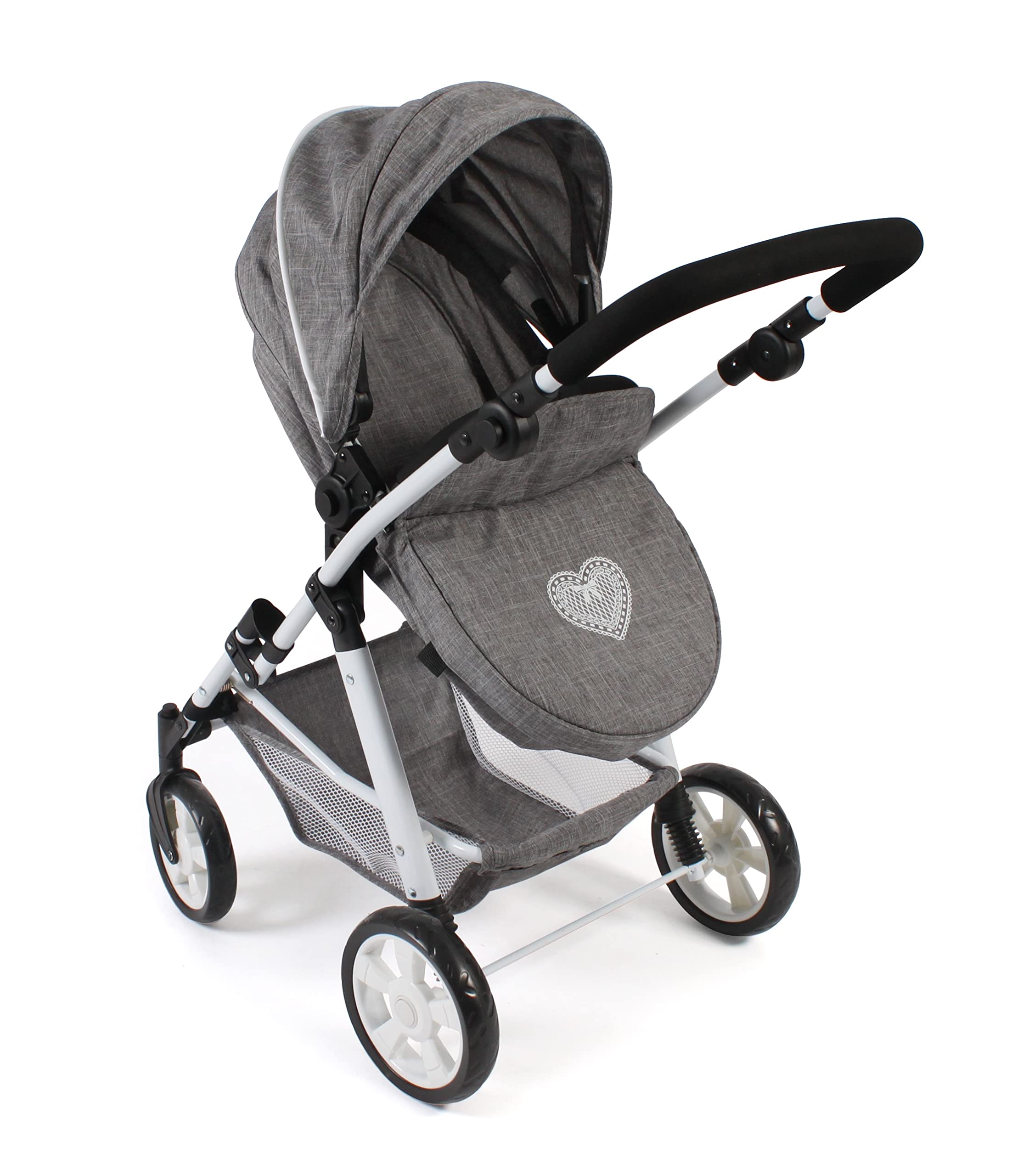 Cochecito 77 Cm Emotion 3 En 1 Para Muñecas - Combi Silla, Capazo Y Silla De Auto Bayer Chic 2000 Marino Gris