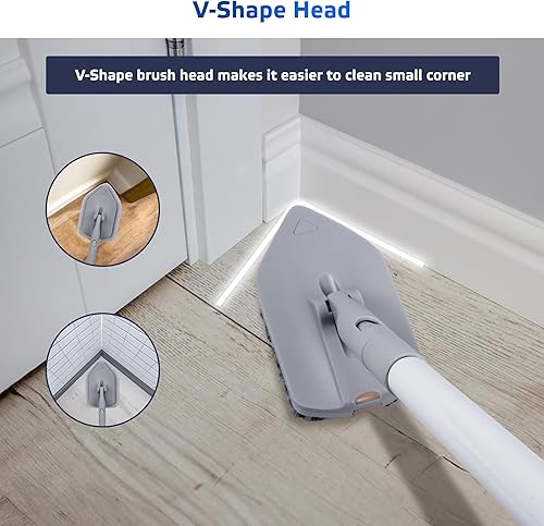 Miniatura 5 de DSV Standard Cepillo de ducha con mango largo, cepillo de limpieza 3 en 1 con 3 cabezales de cepillo desmontables sin arañazos, cepillo de limpieza