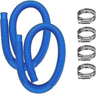 UgyDuky 2Pcs Swimming Pool Replacement Hoses with 4 Metal Clamps Filter Pump Hose for Above Ground Pools 1.25Inch Diameter Pool Filter Replacement Hose Compatible with filter Pump 330 GPH, 530 GPH,1000 GPH (59Inch) (Blue)