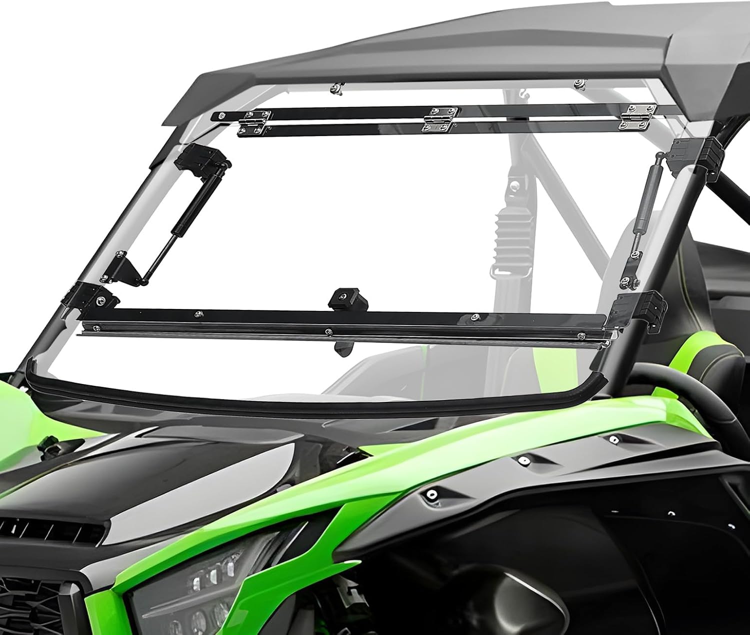 KEMIMOTO UTV Flip Windshield Compatible with 2020 2021 2022 2023 2024 2025 Kawasaki Teryx KRX 1000, Scratch Resistant 1/4 Thick Polycarbonate Hard Coated Front Full Windscreen