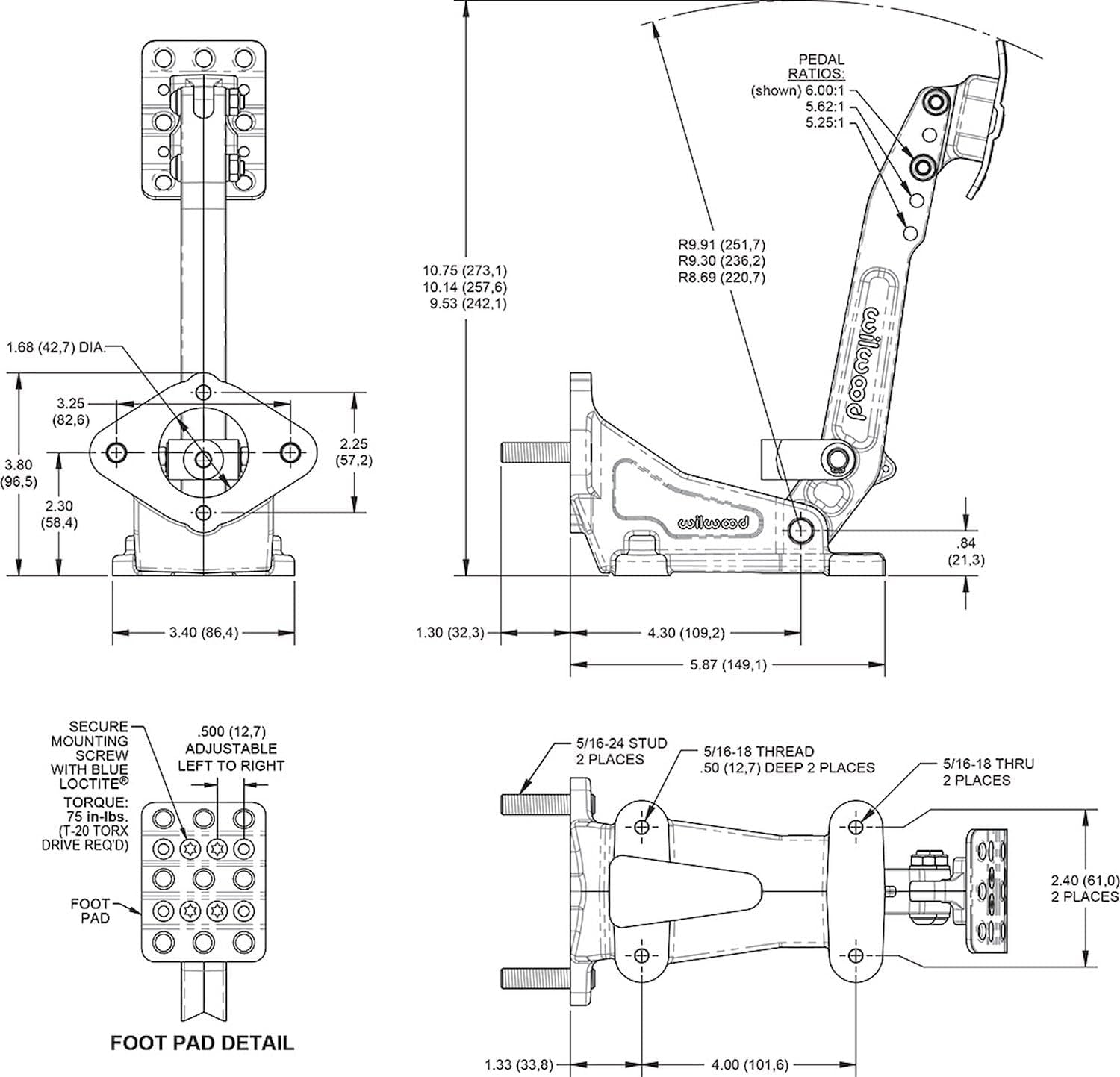 WILWOOD Pedal Assembly