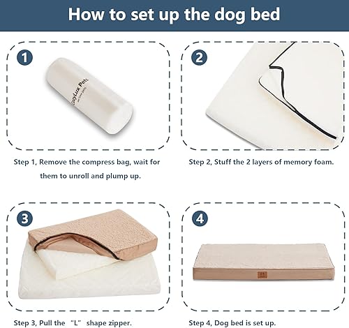 Miniatura 6 de CozyLux Cama para perros extra grandes, funda ortopédica grande de espuma para huevos XL con funda extraíble lavable, alfombrilla de cama para