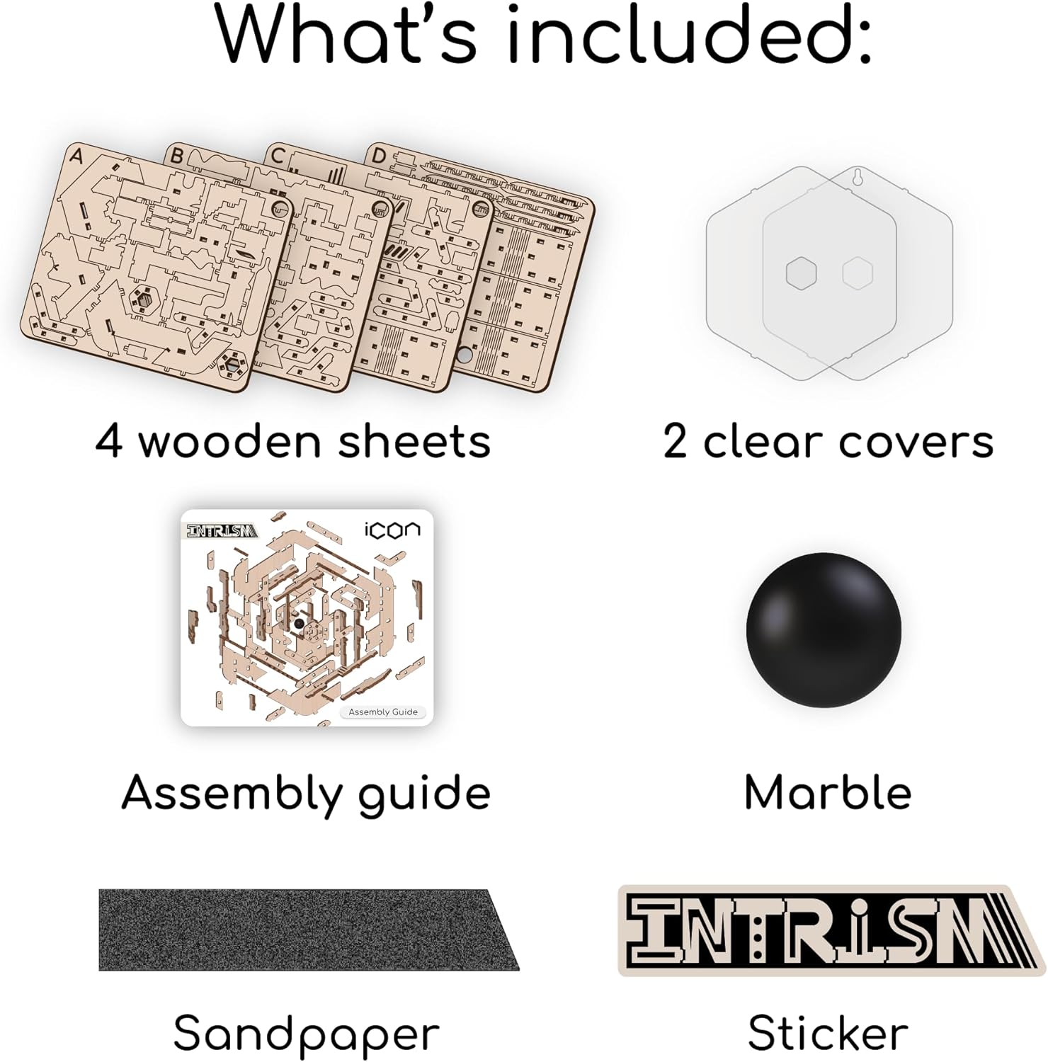 Intrism Icon - Brain Teaser Puzzle for Ages 10+ | Made in USA | DIY Model Kit & 3D Maze Game - 84 Pieces