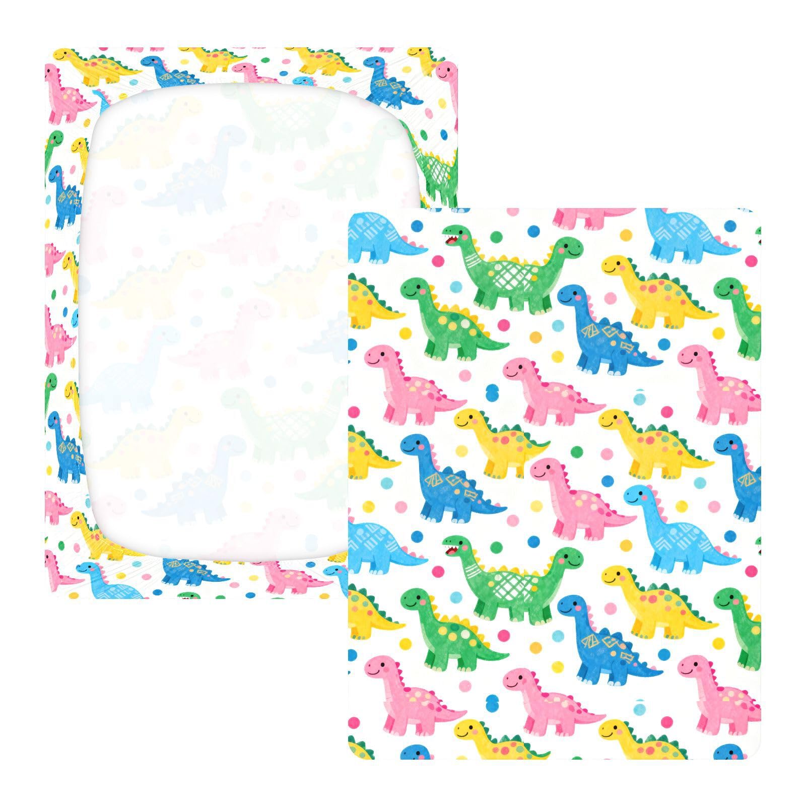 Pastelowy wzór dinozaura pościel do łóżeczka dla chłopców dziewcząt bawełna playard prześcieradło miękkie rozciągliwe unisex dziecko przedszkole 1 opakowanie