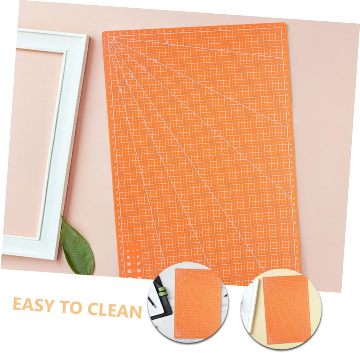 TEHAUX Double-sided Craft Cutting Mat and Quilting Sewing Board 2pcs A3 Orange Thin Modeling Mats for Fabric Projects and Hobby Crafting