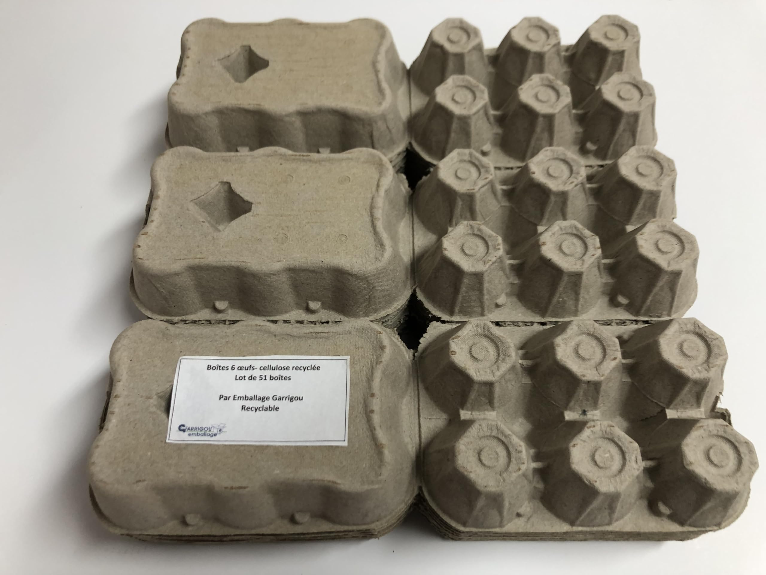 Deli Supplies 50 x Boîtes en carton vides pour demi-douzaine d’œufs