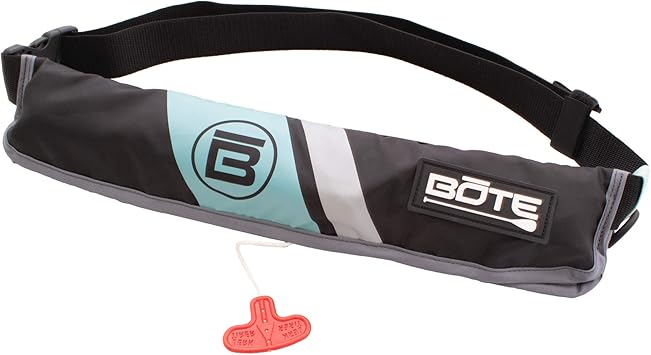 BOTE Life Jacket Manual Inflatable Mechanism Teen to Adult Life Vest Belt Pack Inflatable PFD Waist US Coast Guard Approved CO2 Included Unisex Belt Pack Adjustable