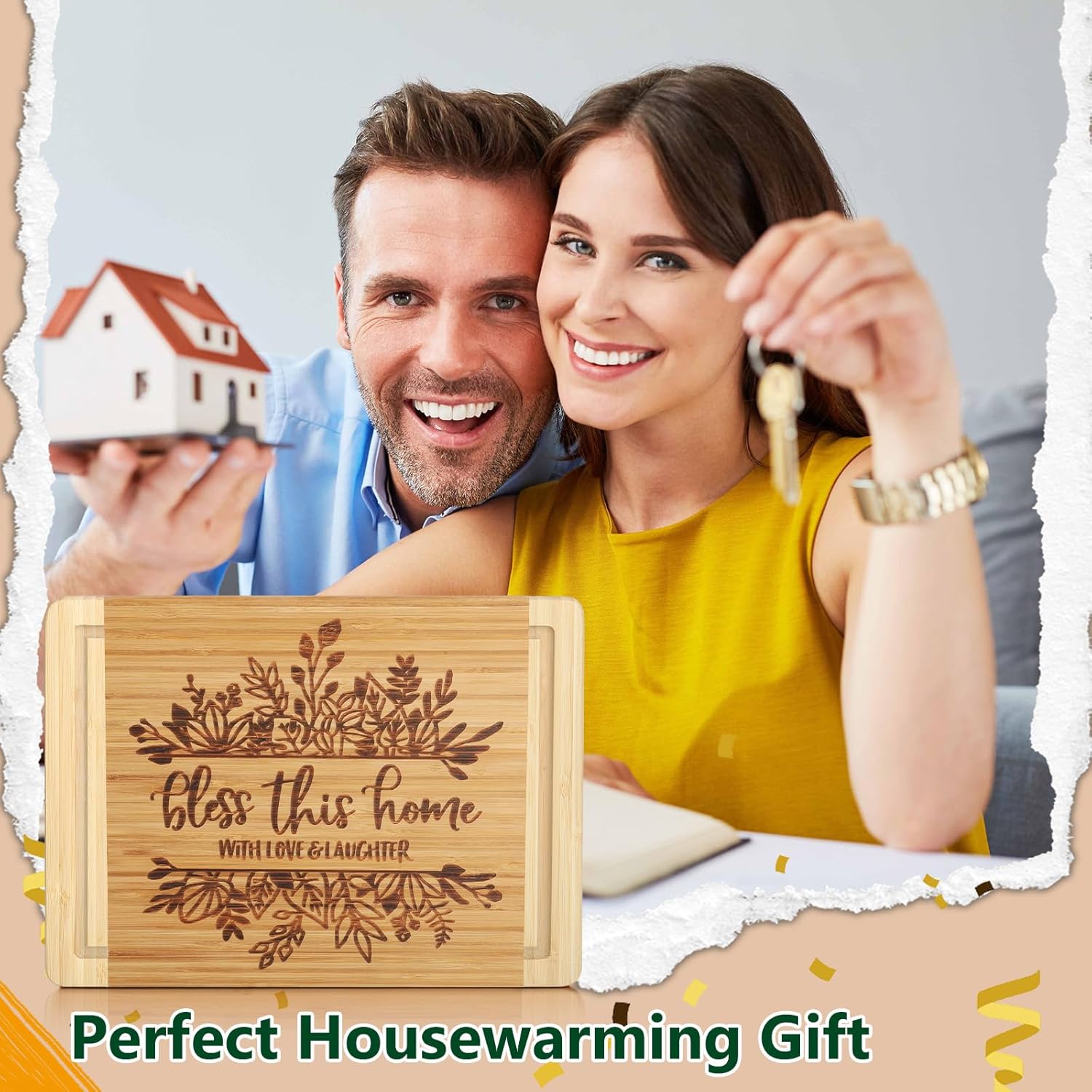 House Warming Gifts New Home, Engraved Cutting Board Housewarming Gifts, New Home Gift Ideas for New Homeowner, New House Gifts for Women Men Couple Neighbor Friend Family - Bless This Home - Image 6