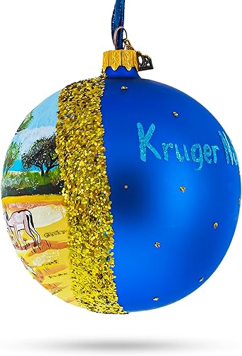 Miniatura 2 de Kruger National Park, Sudáfrica bola de cristal adorno de Navidad 4 pulgadas