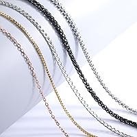 Vista 5 de INBLUE Collar de barra personalizado, colgante rectangular de acero inoxidable grabable personalizado chapado en oro de 18 quilates, regalo