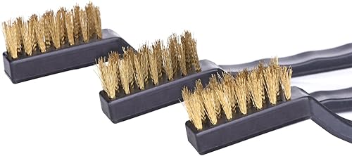 Miniatura 5 de eBoot set de mini cepillos de alambre para limpiar escorias de soldadura y oxidaciones, en paquete de 6, de acero inoxidable y bronce