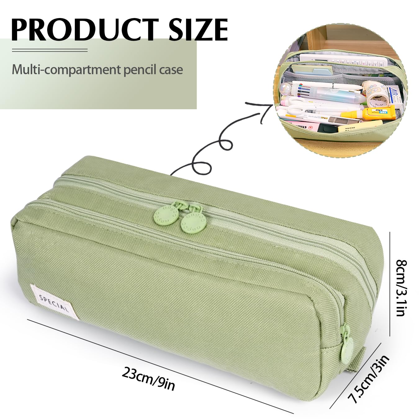KORSEEN Pencil Pen Case Large Capacity Pencil Pouches Bag with Extendable Big Compartments - Image 3