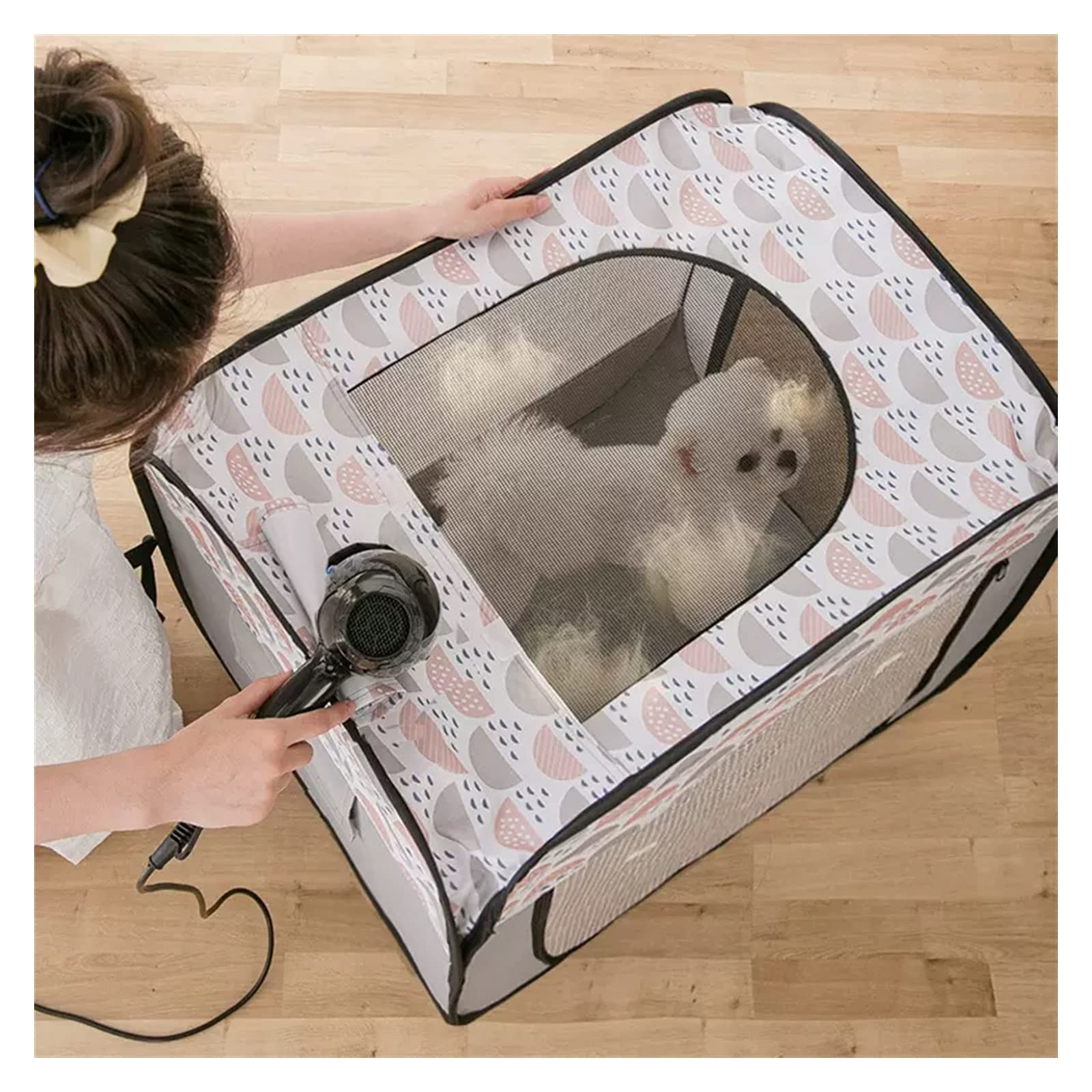 PEVSCO Essiccatore per Animali Domestici Pet Drying Box Dryer Dog Hair Blower Cat Home Piccola Borsa for asciugare Il Bagno Essiccatore per Cani (Size : M)
